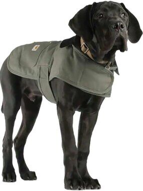 Carhartt Dog Coat LARGE Khaki Green Insulated Firm Duck Chore Jacket PX0340